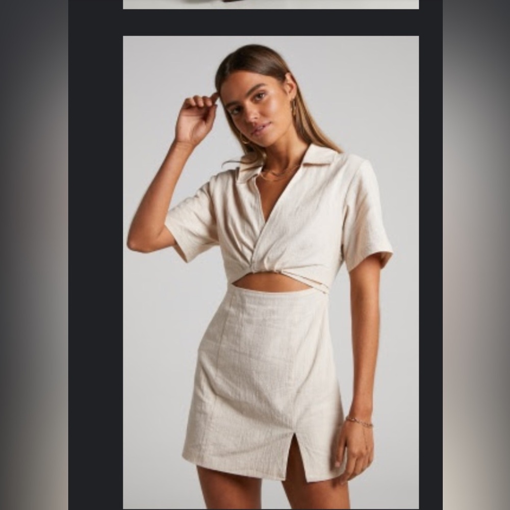 Beige cutout dress